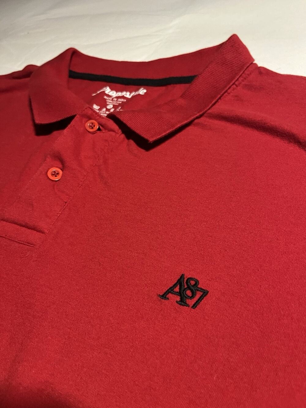 Aeropostale Men’s 4XL Red Short Sleeve Polo Shirt A87 Logo 100% Cotton